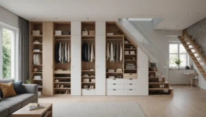 armoire sous escalier ouvert