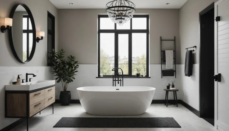 salle de bain avec robinetterie noire