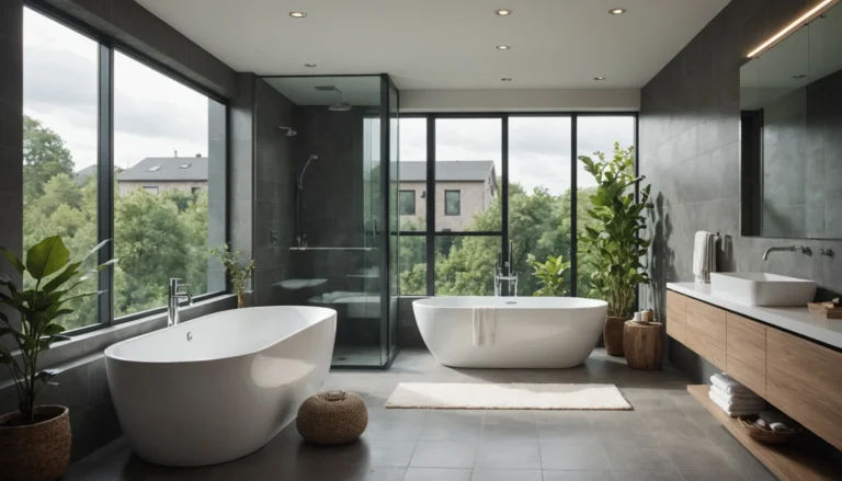 petite salle de bain avec baignoire et douche