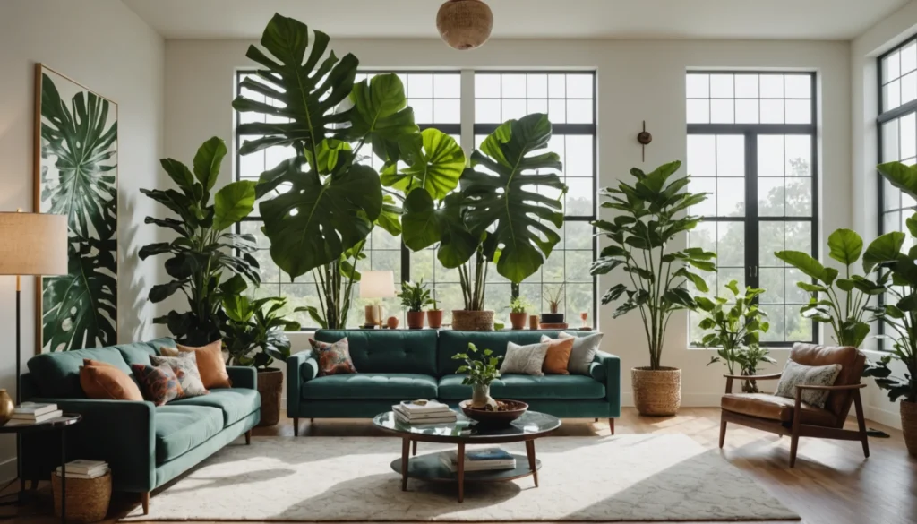 plantes vertes avec grandes feuilles